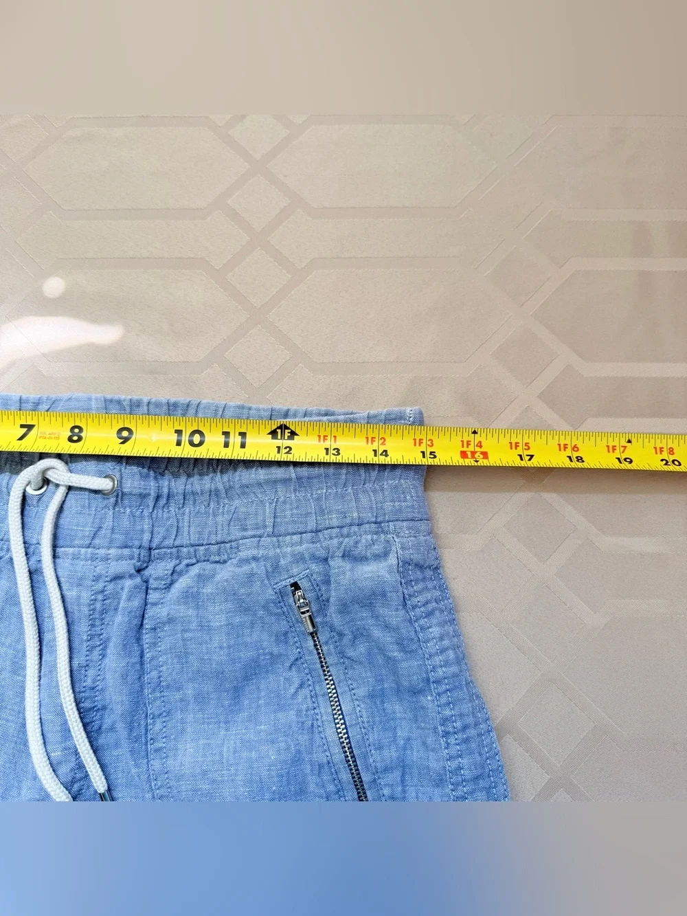 Athleta Women’s Cabo Linen Drawstring Jogger Pants Size 4 Light Blue - Picture 5 of 7